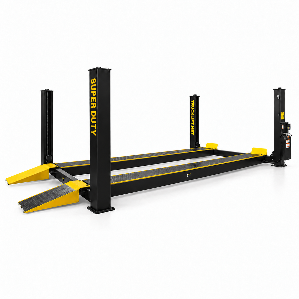 TRUCKLIFT.NET HD30 30,000 lb Four-post truck lift — SUPER DUTY front-right post