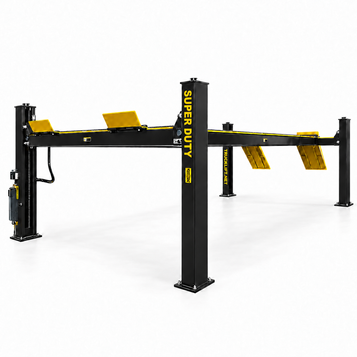 TRUCKLIFT.NET HD40 40,000 lb Four-post truck lift — SUPER DUTY front-right post